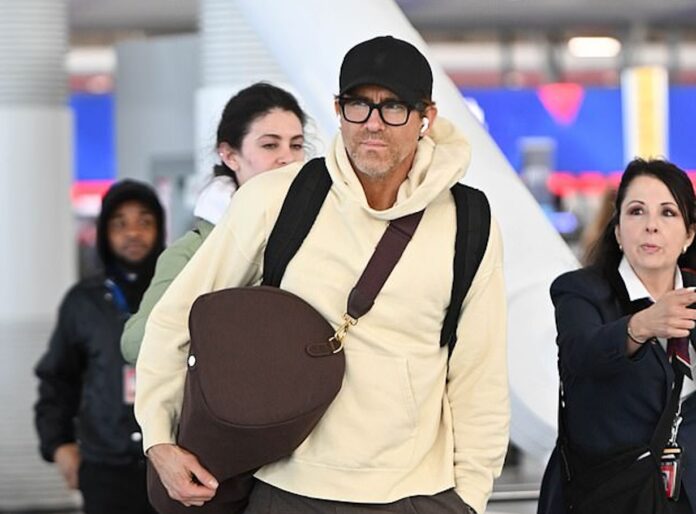 Ryan Reynolds Alone at JFK